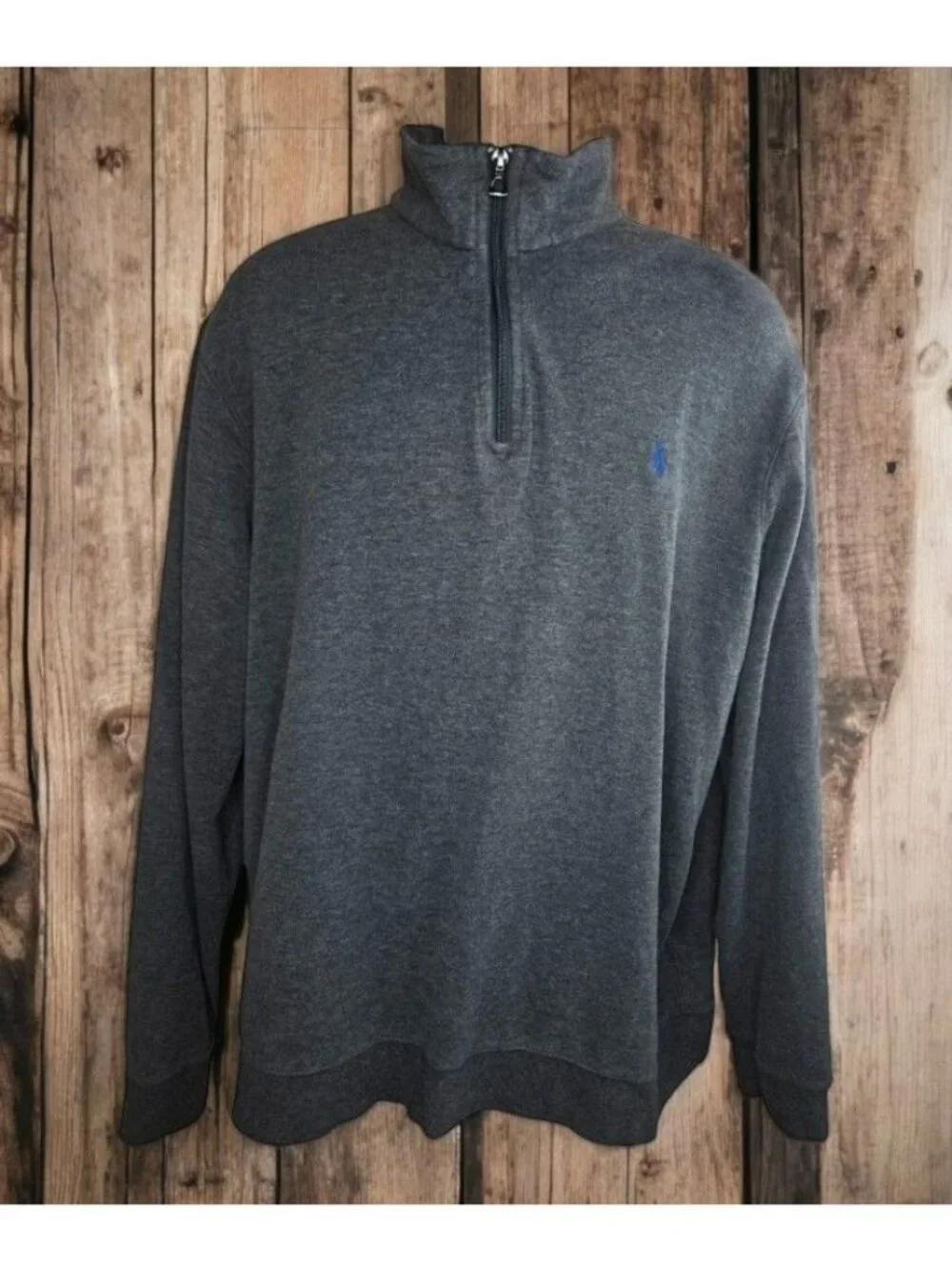 Polo Ralph Lauren Mens Gray 1/4 Zip Tech-Fleece Sweater XL